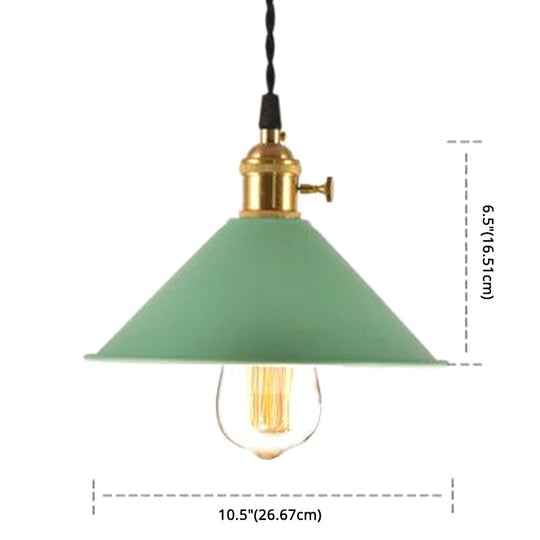 Nordic Industrial Macaron Pendant Light - Colorful Metal 1-Light Lighting