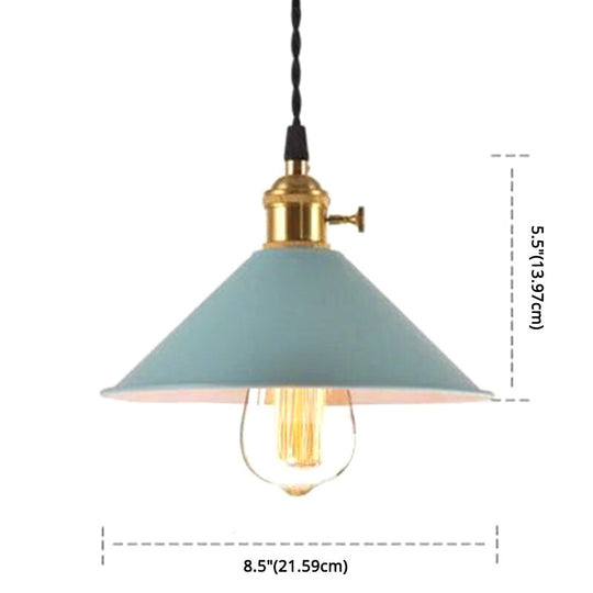 Nordic Industrial Macaron Pendant Light - Colorful Metal 1-Light Lighting