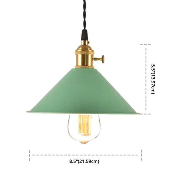 Nordic Industrial Macaron Pendant Light - Colorful Metal 1-Light Lighting