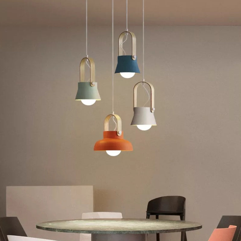 Nordic Modern Metal Pendant Lamp - 1-Light Upside Down Trifle Style For Restaurants