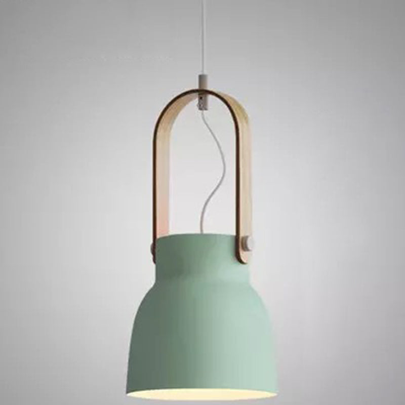 Nordic Style 1-Light Pendant Lamp - Upside Down Trifle Design For Modern Metal Restaurants Green /