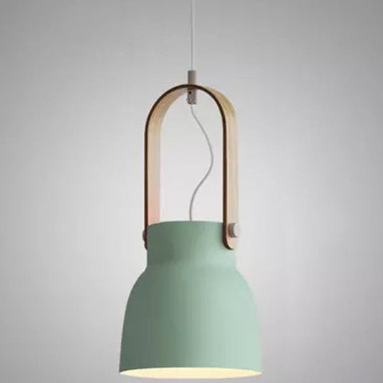 Nordic Style 1-Light Pendant Lamp - Upside Down Trifle Design For Modern Metal Restaurants Green /