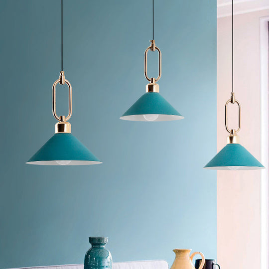 Modern Macarons Umbrella Pendant Light With Metal Ring - Stylish Lighting
