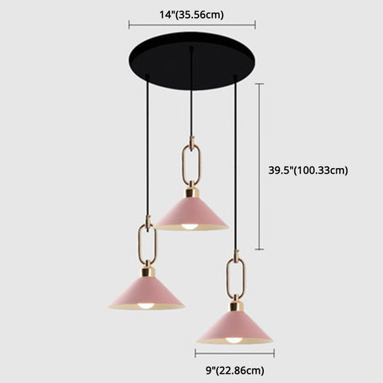 Modern Macarons Umbrella Pendant Light With Metal Ring - Stylish Lighting