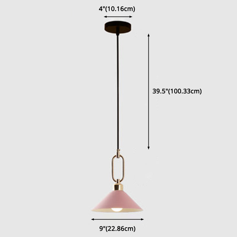 Modern Macarons Umbrella Pendant Light With Metal Ring - Stylish Lighting