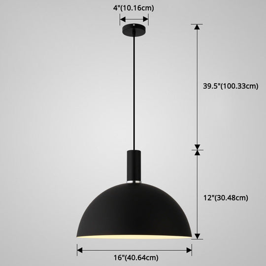 Nordic Style Metal Hemispherical Pendant Lamp - | Restaurant Ceiling Light 1