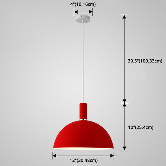 Nordic Style Metal Hemispherical Pendant Lamp - | Restaurant Ceiling Light 1