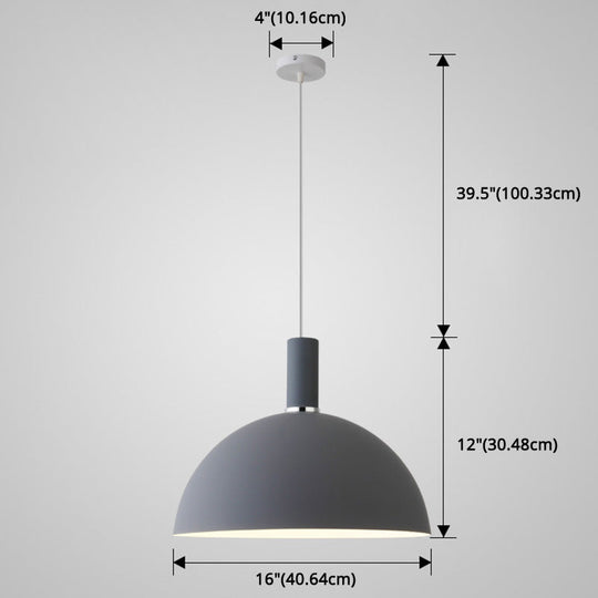 Nordic Style Metal Hemispherical Pendant Lamp - | Restaurant Ceiling Light 1
