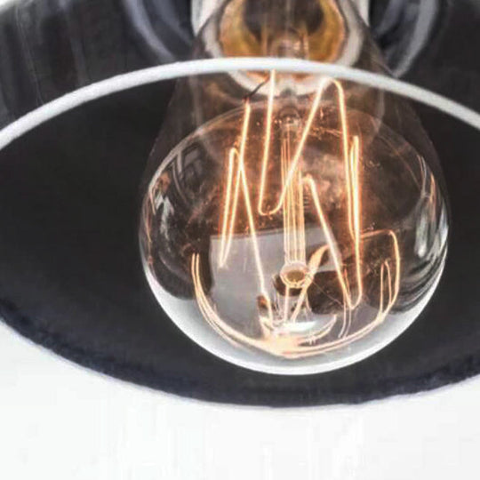 Modern Clear Glass Pendant Light With Black Cone Shade - Single Head Ceiling Fixture