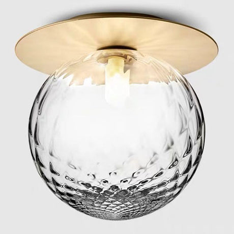 Modern Glass Semi-Flush Chandelier: 1-Light Ceiling Mount Fixture For Hallway