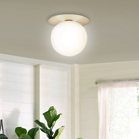 Modern Glass Semi-Flush Chandelier: 1-Light Ceiling Mount Fixture For Hallway