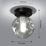 Modernist Glass Ceiling Flush Mount Light Fixture For Hallway