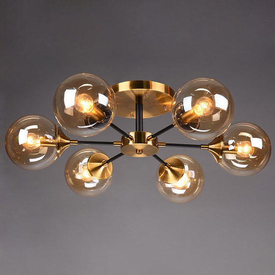 Ultra - Contemporary Sputnik Stained Glass Ceiling Light For Bedroom