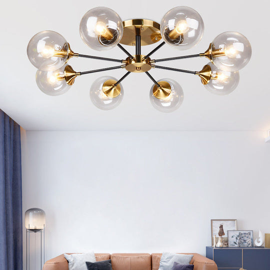 Ultra - Contemporary Sputnik Stained Glass Ceiling Light For Bedroom
