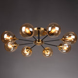 Ultra-Contemporary Sputnik Stained Glass Ceiling Light For Bedroom 8 / Amber