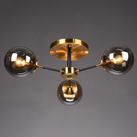 Ultra-Contemporary Sputnik Stained Glass Ceiling Light For Bedroom 3 / Smoke Gray