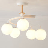 Ultra-Contemporary Milk Glass Semi Flush Mount Ceiling Light Fixture For Living Room 5 / White