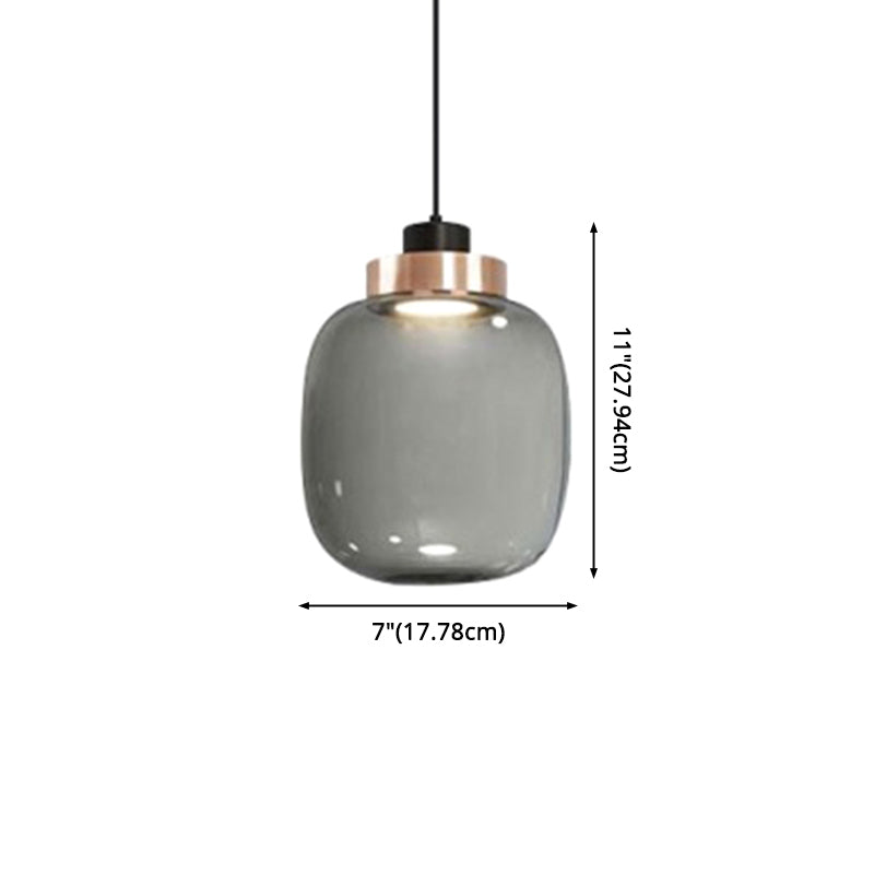 Modern Hand Blown Glass Mason Jar Pendant Light With 1 – Stylish Hanging Lamp