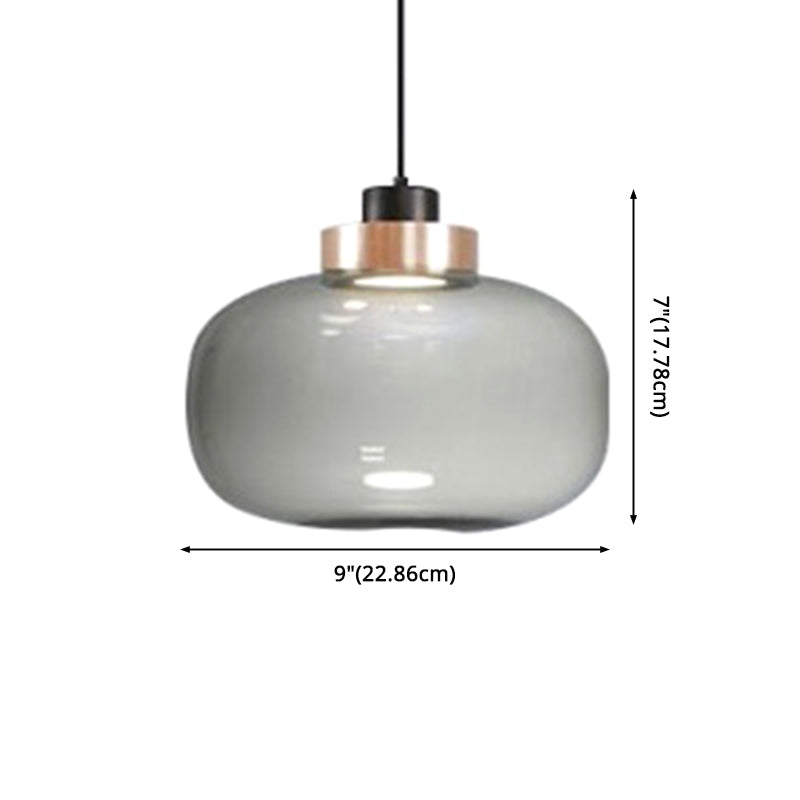 Hand Blown Glass Mason Jar Pendant Light With Modern Design