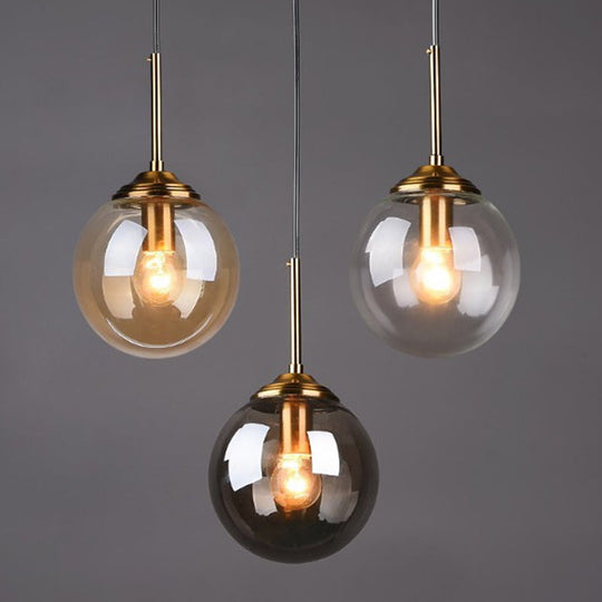 Modern Minimalist Hanging Lamp - Globe Glass Shade Pendant Light