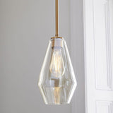 Modern Minimalist Glass Pendant Light For Dining Room - 1-Light Hanging Lamp