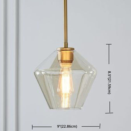Modern Minimalist Glass Pendant Light For Dining Room - 1-Light Hanging Lamp