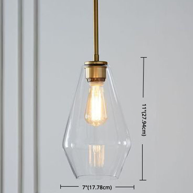 Modern Minimalist Glass Pendant Light For Dining Room - 1-Light Hanging Lamp