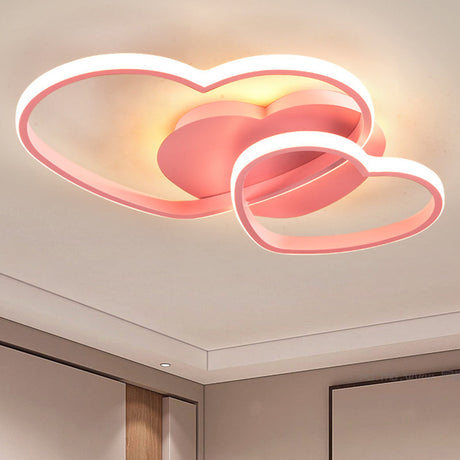 Contemporary Heart Design Flush Mount Light Fixture - Metal Ceiling