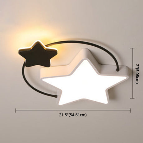 Modernist Acrylic Flush Mount Ceiling Light For Bedroom - Pentagram Design