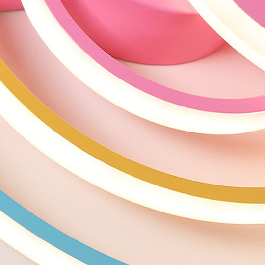 Contemporary Rainbow Flush Ceiling Light For Your Bedroom - Acrylic Fixture