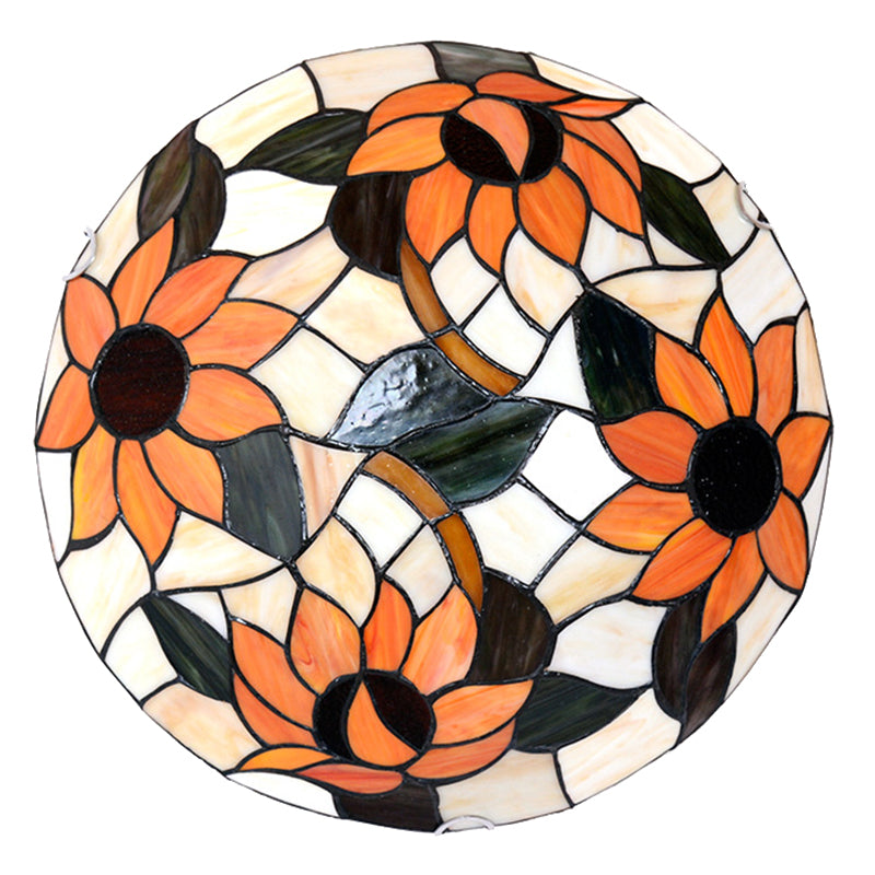Stained Glass Tiffany Flush Mount Sunflower Ceiling Light - Beautiful & Functional Fixture