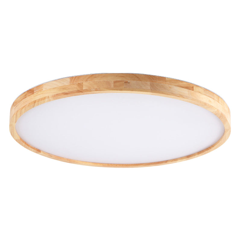 Contemporary Round Flush Mount Ceiling Light: Stylish Acrylic Chandelier For Bedrooms Wood / 12’