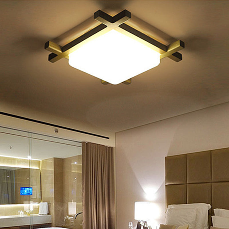 Modern Square Flush Mount Ceiling Light – Stylish Acrylic Fixture For Living Room