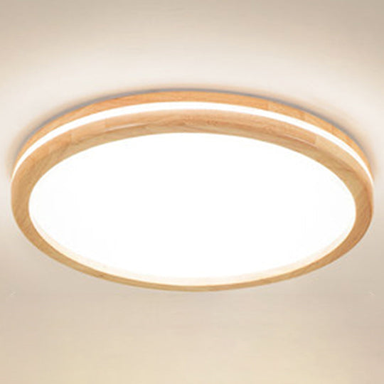 Ultra - Contemporary Integrated Led Semi Flush Ceiling Mount Chandelier For Bedroom Wood / 19.5’