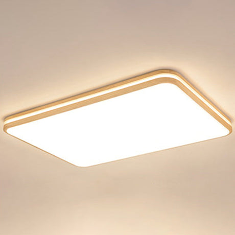 Ultra-Contemporary Integrated Led Semi Flush Ceiling Mount Chandelier For Bedroom Wood / 23.5 Square