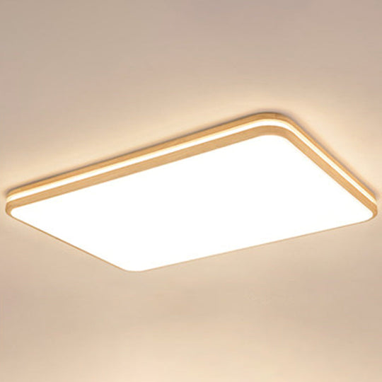 Ultra-Contemporary Integrated Led Semi Flush Ceiling Mount Chandelier For Bedroom Wood / 23.5 Square