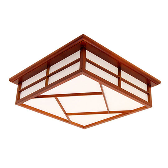 Modern Cubic Paper Ceiling Mount Light For Hallway Red Brown / 14 Warm