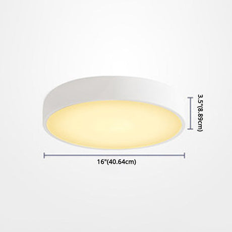 Minimalist Round Flush Mount Ceiling Lighting Fixture - 1 Light Aluminum