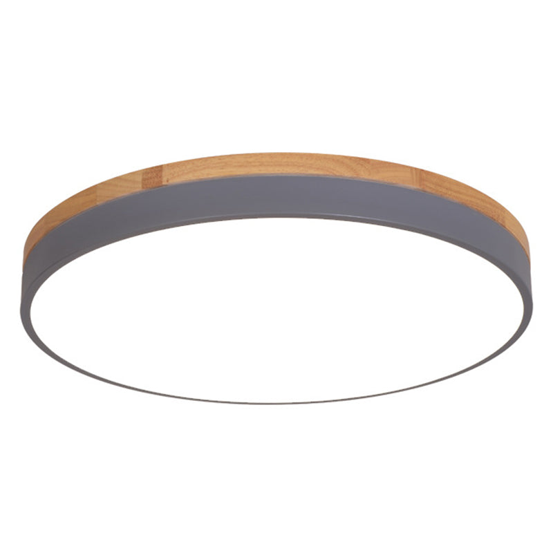 Minimalistic Flush Mount Ceiling Light - 1 Acrylic Disk Design Grey / 16’ Warm