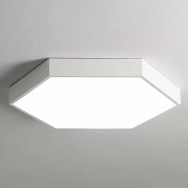 Minimalist Hexagon Flush Mount Ceiling Light Fixture With Acrylic Finish - 1 White / 16’