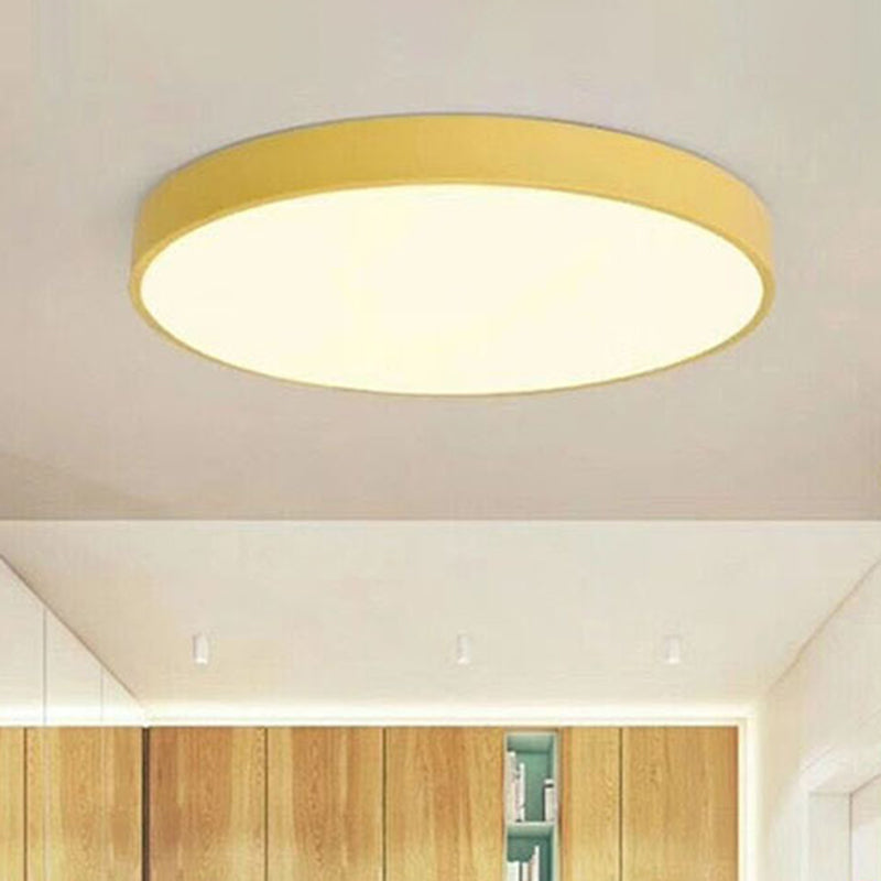 Minimalist Led Flush Mount Ceiling Light Fixture With Acrylic Chandelier Accent For Bedroom Yellow /