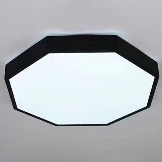 Minimalist Led Flush Mount Ceiling Light Fixture With Acrylic Chandelier Accent For Bedroom Black /