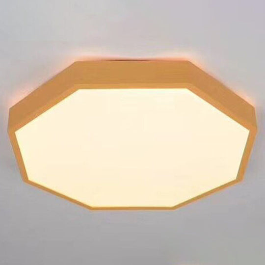 Minimalist Led Flush Mount Ceiling Light Fixture With Acrylic Chandelier Accent For Bedroom Yellow