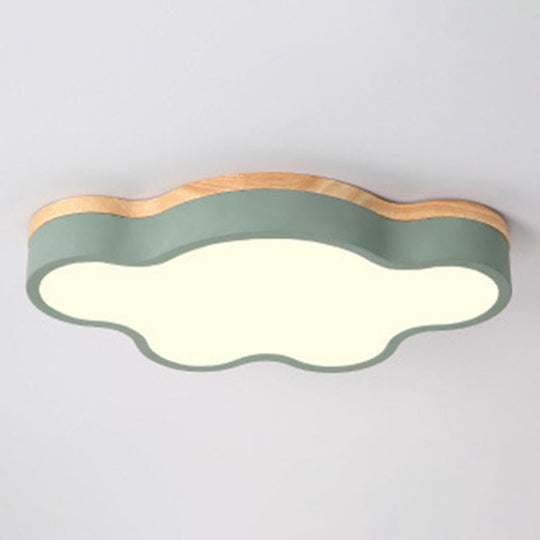 Modern Cloud Flush Mount Acrylic Ceiling Light For Bedroom Green / 19.5’ White