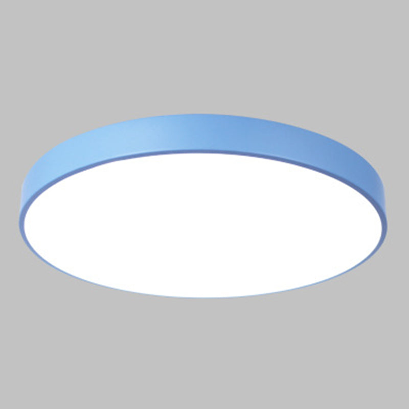 Macaron Acrylic Round Flushmount Ceiling Lights For Living Room Blue / 12’