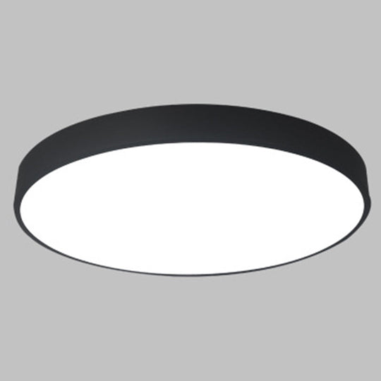 Macaron Acrylic Round Flushmount Ceiling Lights For Living Room Black / 12’