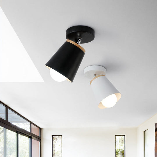 Macaron Metal Ceiling Mount Chandelier - 1 - Light Semi Flush For Bedroom