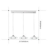 Minimalist White Led Circles Pendant Light For Stairs And Dining Area