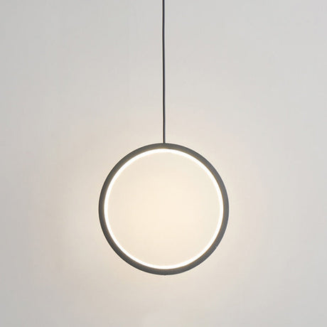 Sleek Metal Led Pendant Light Kit: Minimalist Ring Design For Bedside Suspension 1 / Black Warm