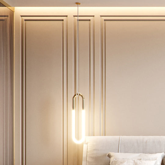 Minimalist U-Shaped Acrylic Led Ceiling Pendant Light Fixture For Living Room